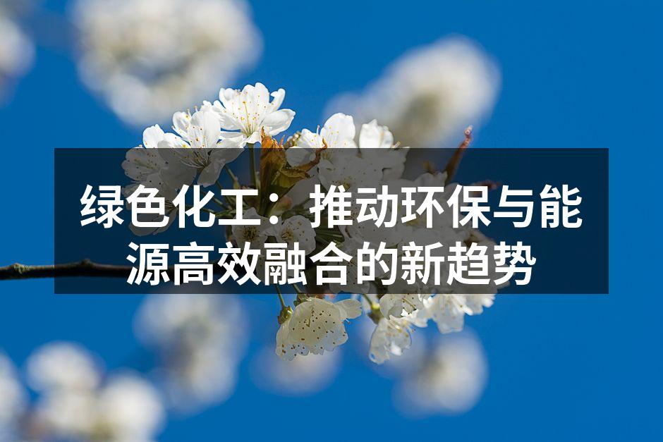绿色化工：推动环保与能源高效融合的新趋势